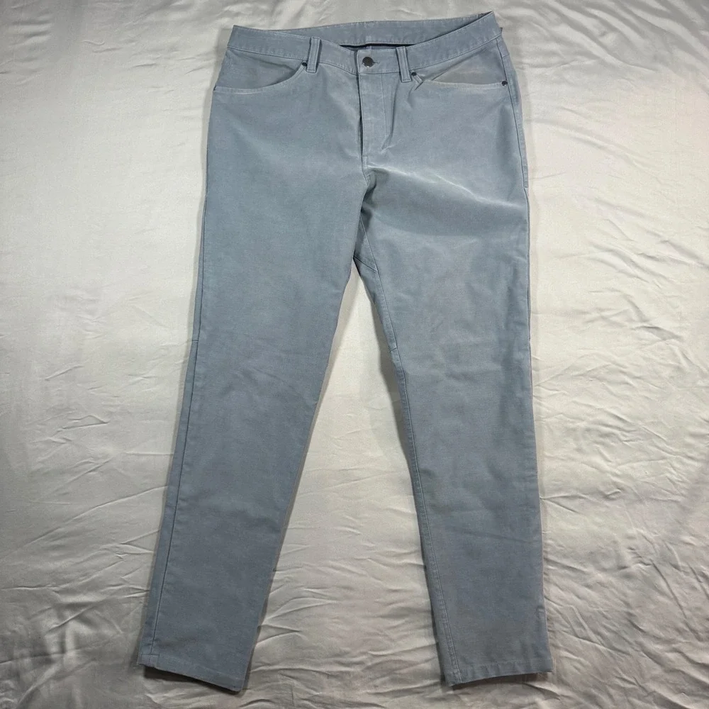 Lululemon ABC Pant Slim 5 Pocket Technical Canvas Slate Blue Grey Mens 33